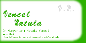 vencel matula business card